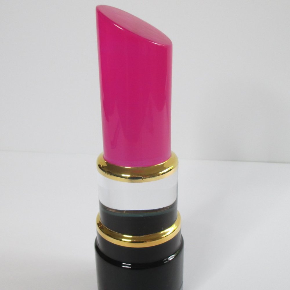 Kosta Boda Makeup Hand Painted Crystal Glass Pink Lipstick New